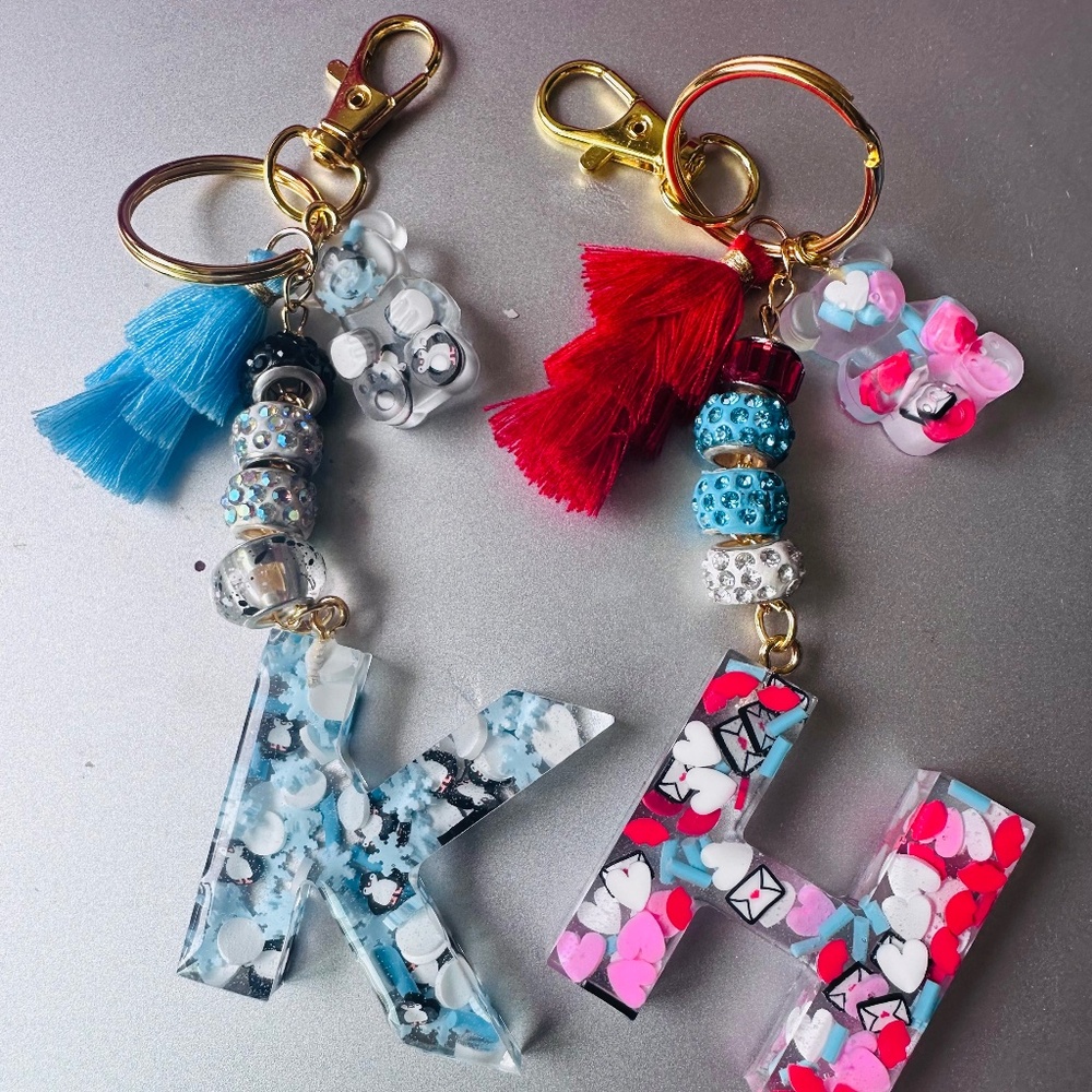 Resin Key Chain Letters